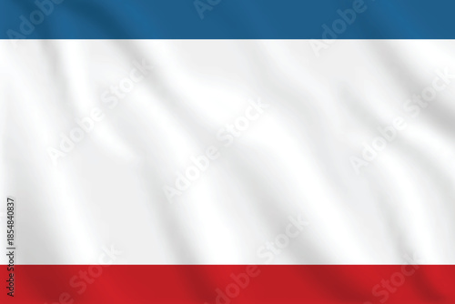 3d illustration waving flag of Crimea. Vector flag of Crimea.Symbol of Crimea.