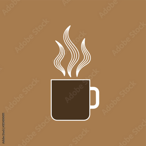 Illustration of a Steaming Cup of Coffee or Tea.