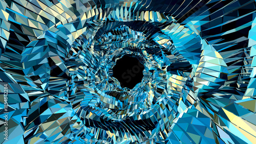 skull and crossbones colourful tunnel. blue tunnel	