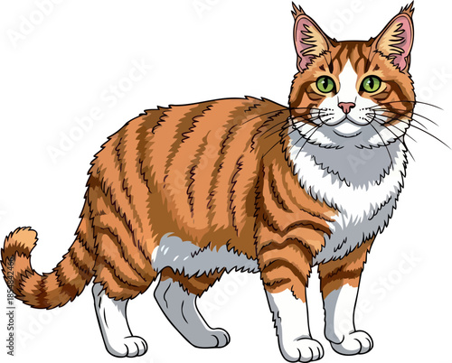 golden glow a whimsical tabby illustration bringing joyful, comforting energy, vector isolated on transparent background