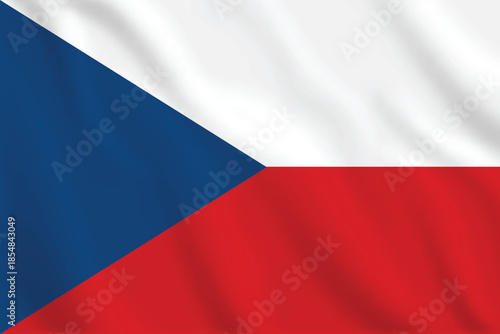 3d illustration waving flag of Czech Republic Vector flag of Czech Republic. Symbol of Czech Republic
