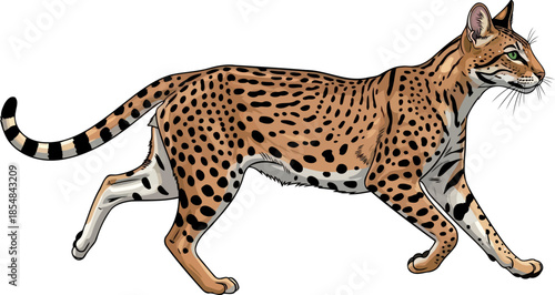 spotted enigma the ocelots untamed spirit and nocturnal graceful prowl, vector isolated on transparent background
