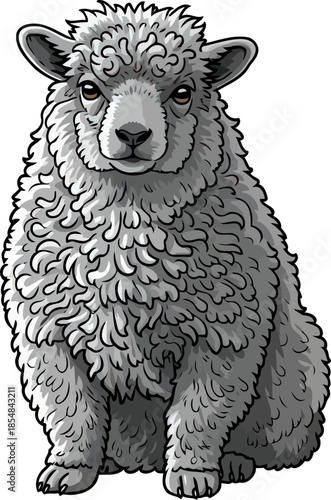 soft strength a resilient sheeps cozy charm and gentle, curious gaze, vector isolated on transparent background