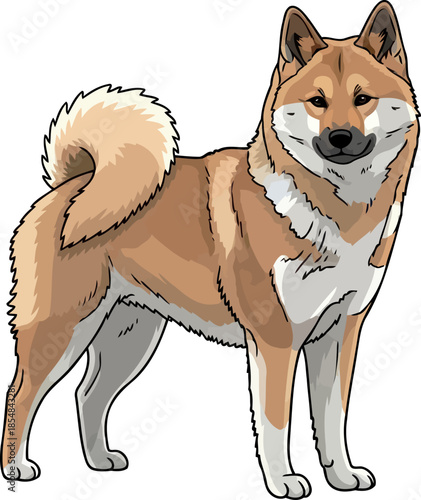 the emberfurred guardian iconic shiba inu, a digital embodiment of spirited loyalty, vector isolated on transparent background