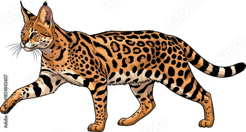 whispers of the wild agile hunters solitary stride through untamed realms, vector isolated on transparent background