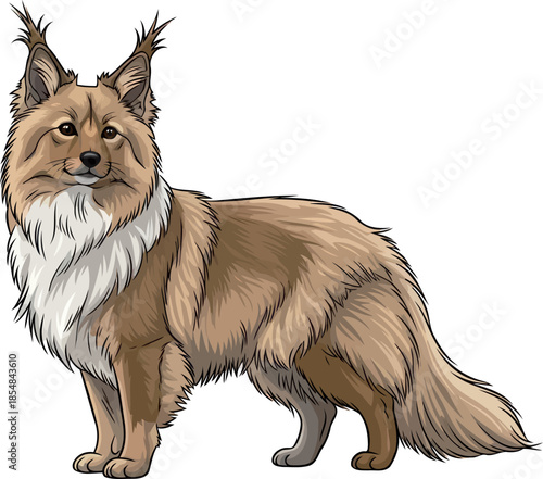 wild kinship vision an illustrated portrait of untamed grace and majestic spirit, vector isolated on transparent background