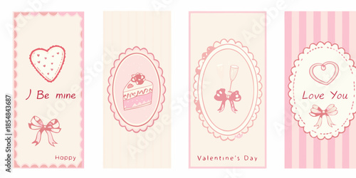 Charming valentine s day bookmarks with hearts bows and sweet treats