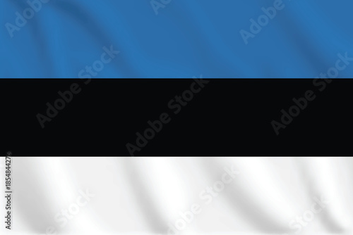 3D Estonia waving flag pattern background. Realistic national flag design. Abstract vector template.