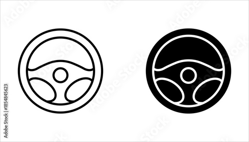 Steering wheel icon set. on white background