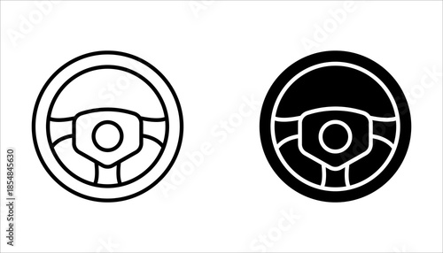 Steering wheel icon set. on white background