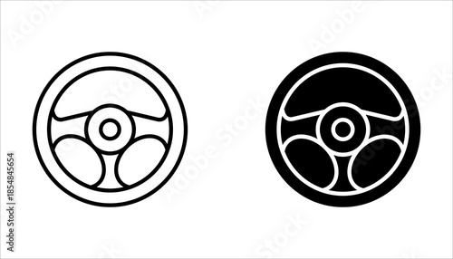 Steering wheel icon set. on white background