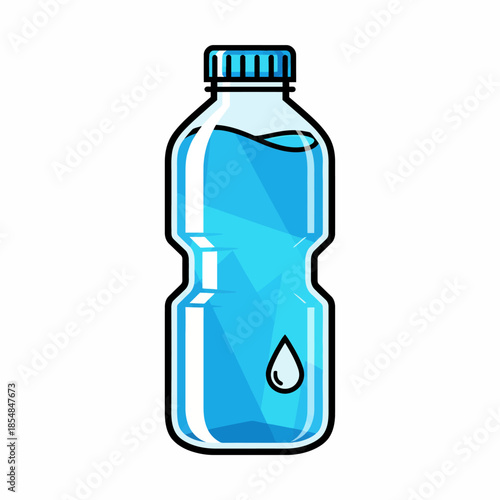 A bottle of mineral water, clear and refreshing for daily hydration.