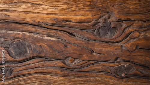 Close-up of wood grain with knots and weathered texture. Wood background with a natural, organic and textured pattern.