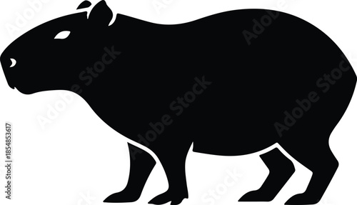 Silhouette of a Capybara A Detailed Vector Illustration.