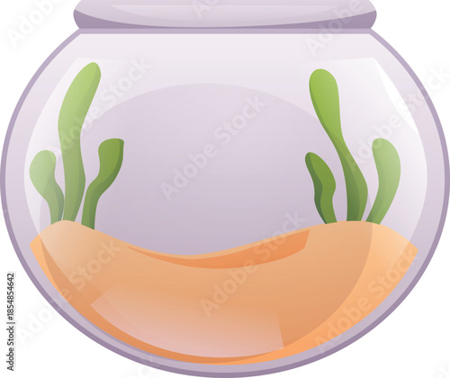 Glass round terrarium or aquarium for exotic animals or fish.
