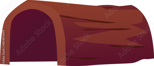 Brown half-log, shelter, or home for exotic animals.