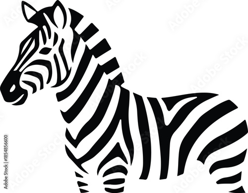 Striking Zebra Illustration A Bold Black and White Design 1.