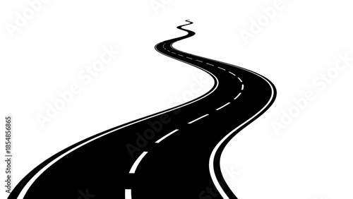 winding road on a white background
