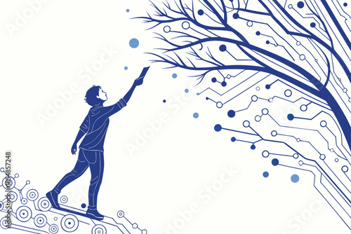 Abstract blue background with dynamic splashes and water drop effects suitable for sport and creative design illustration