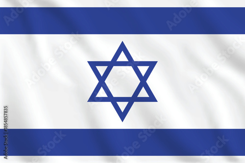 3d illustration waving flag of Israel. Vector flag of Israel. Symbol of Israel