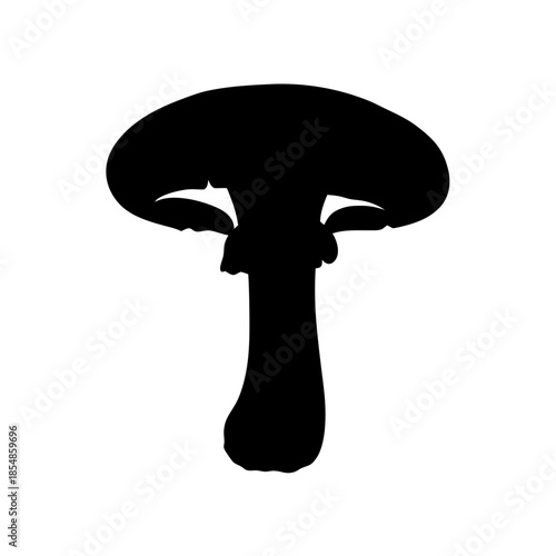 Mushroom silhouette vector illustration for edible fungi identification and cooking recipes guide