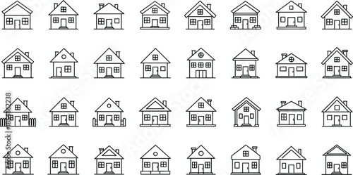 A collection of various simple house designs and architectural styles