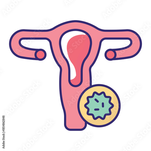 Uterus Infection Vector Icon which can easily modify or edit