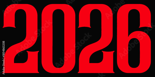 Bold red 2026 typography on black background for business planning