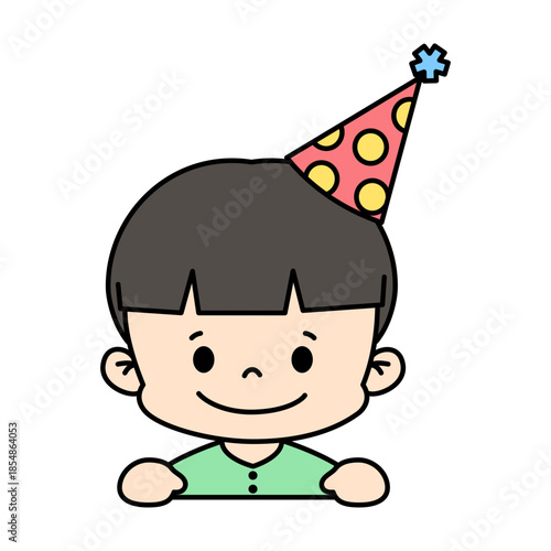 Cute New Year Kid Isolated Illustration