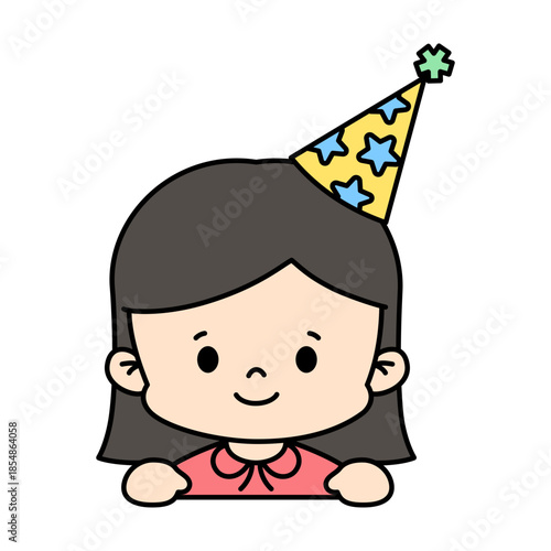 Celebration New Year girl Isolated Illustration