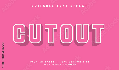 cutout vector text effect with modern style