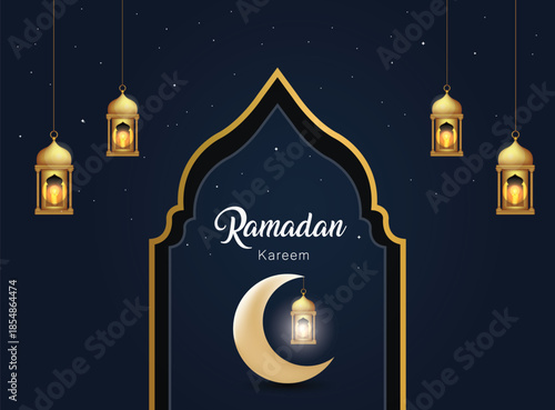 ramadan kareem background  with Lanterns 