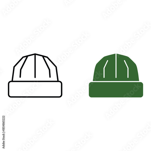 Green and White Hard Hat with Safety Lines safety helmet