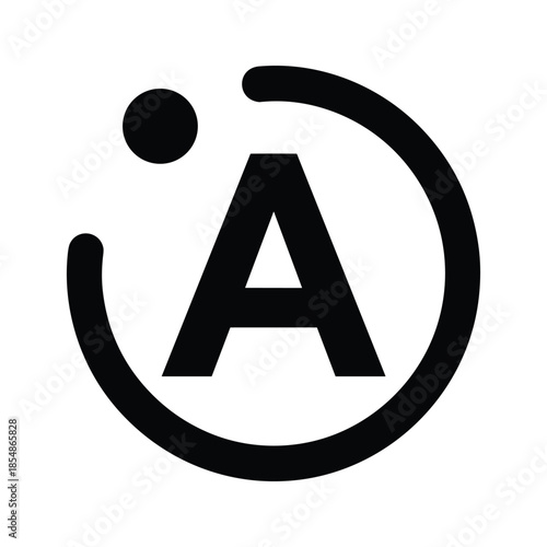 Simple black logo with letter a on white background