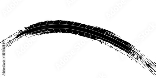 Vector Print Textured Tire Track . Design Element .Bike thread silhouette