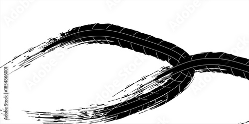 Vector Print Textured Tire Track . Design Element .Bike thread silhouette