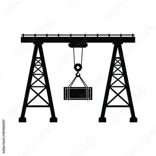 Gantry crane lifting heavy load