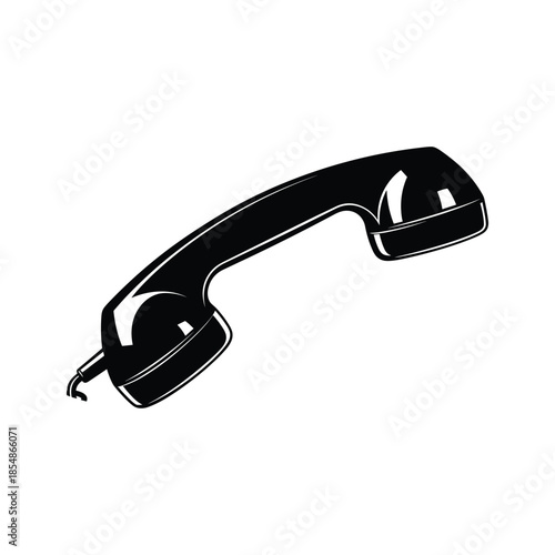 Black and white illustration of a telephone receiver