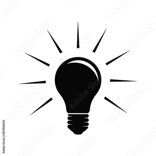 Bright idea represented by light bulb icon