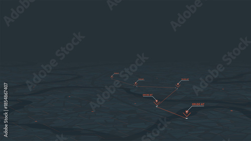 city map with GPS tracking route and timestamps showing location movement. Vector illustration.