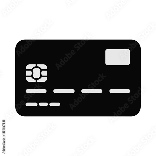 Sleek Black Credit Card: a close-up of a modern, sleek credit card with a minimalist design, representing digital transactions, banking, and financial security.