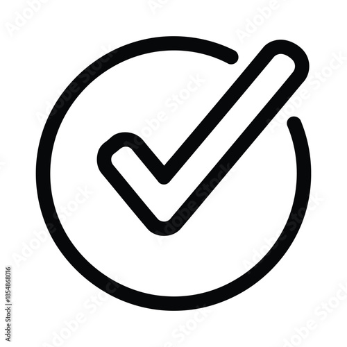 Acceptance Mark Icon: An elegant checkmark icon, nestled within a perfect circle, conveys the universal message of acceptance, confirmation, and a positive outcome.