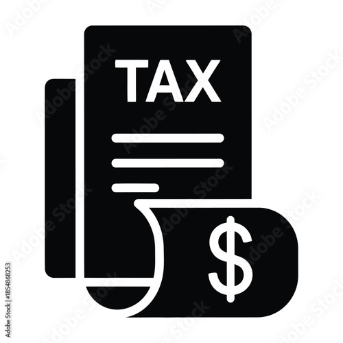 Tax Document Illustration: A crisp black-and-white illustration of a tax form, highlighting the financial obligations and monetary transactions that are involved in the process.