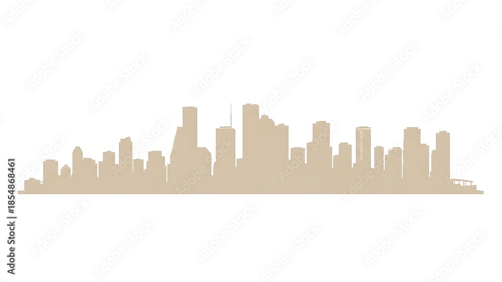 Obraz premium Cityscape silhouette urban skyline illustration against white
