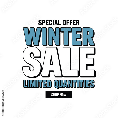 Winter Sale Promotional Banner with Special Offer and Limited Quantities Text