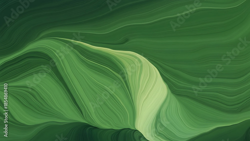 Vibrant green abstract wave pattern with dynamic swirling lines, creating a sense of motion and energy, perfect for modern design and artistic expression