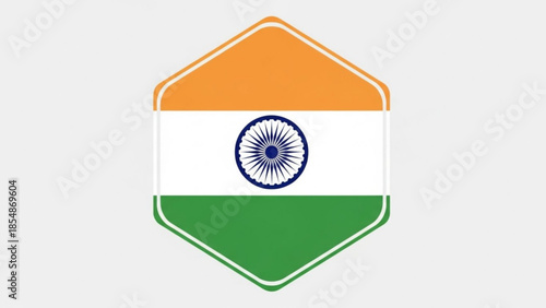 Indian flag symbol with orange, white, and green colors and blue wheel, national pride and identity, republic day, independence day celebration