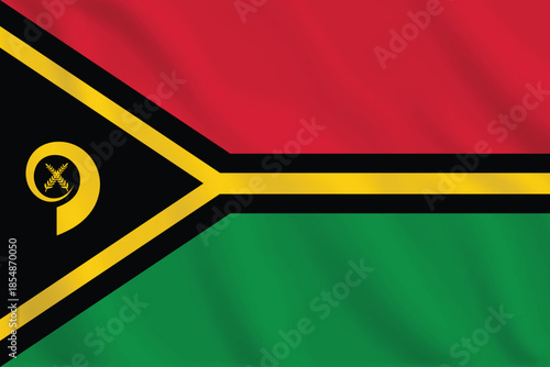 3d illustration waving flag of Vanuatu. Vector flag of Vanuatu. Symbol of Vanuatu.