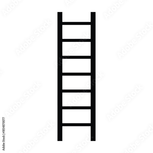 A simple black ladder design against a white background minimalist style silhouette