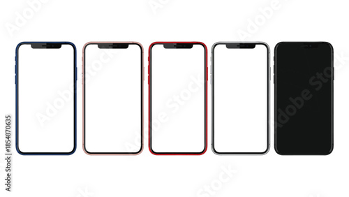  Vector Set of Modern Smartphone Mockups in Various Colors